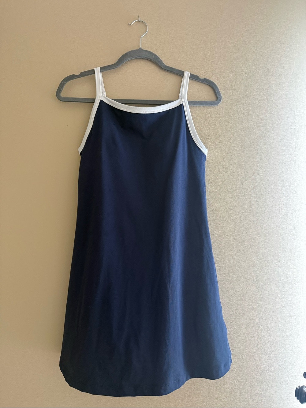 Yogalicious Navy Mini Slip Dress with White Trim